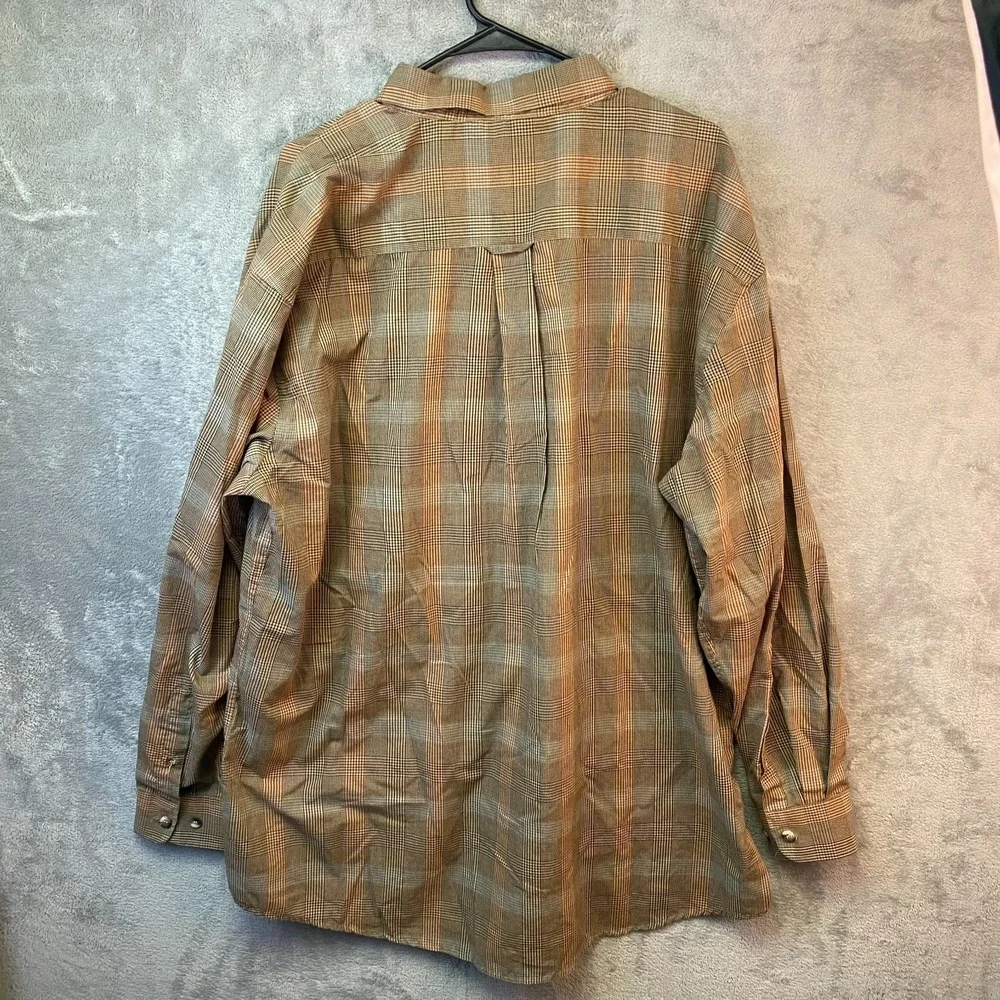 RedHead Men's Button Down Shirt XL Brown Plaid Long Sleeve